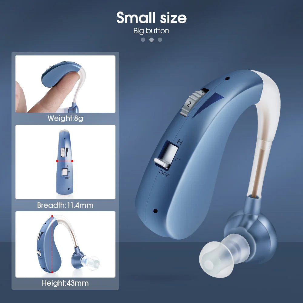 Hearing Aid for Elderly Deafness Rechargeable Invisible Hearing Aids Adjustable Tone Ear Aid Digital Sound Amplifier Audifonos
