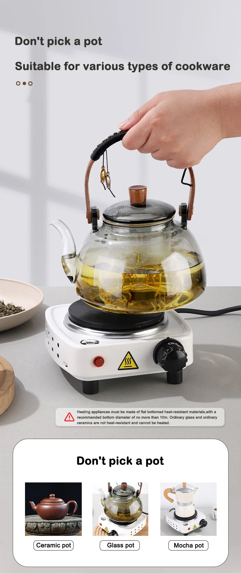 110V Mini Electric Stove Portable Tea Warmer Coffee Milk Heater Stove Mocha Heating Stove Cast Iron Hot Plate Cooking Furnace EU