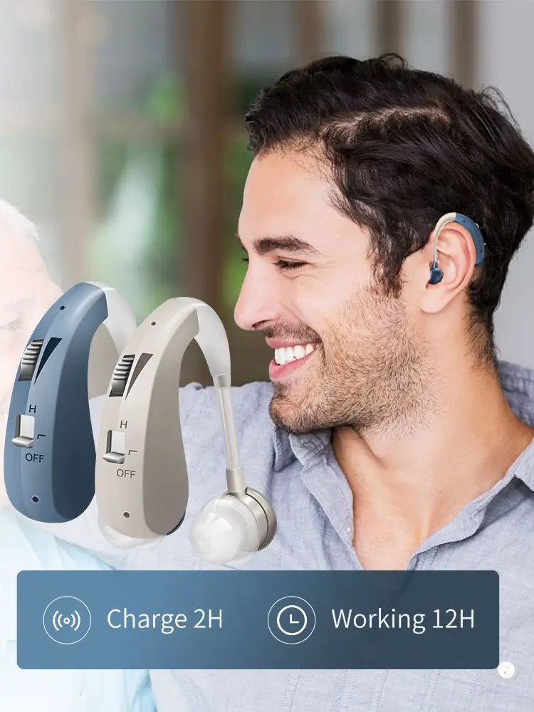 Hearing Aid for Elderly Deafness Rechargeable Invisible Hearing Aids Adjustable Tone Ear Aid Digital Sound Amplifier Audifonos