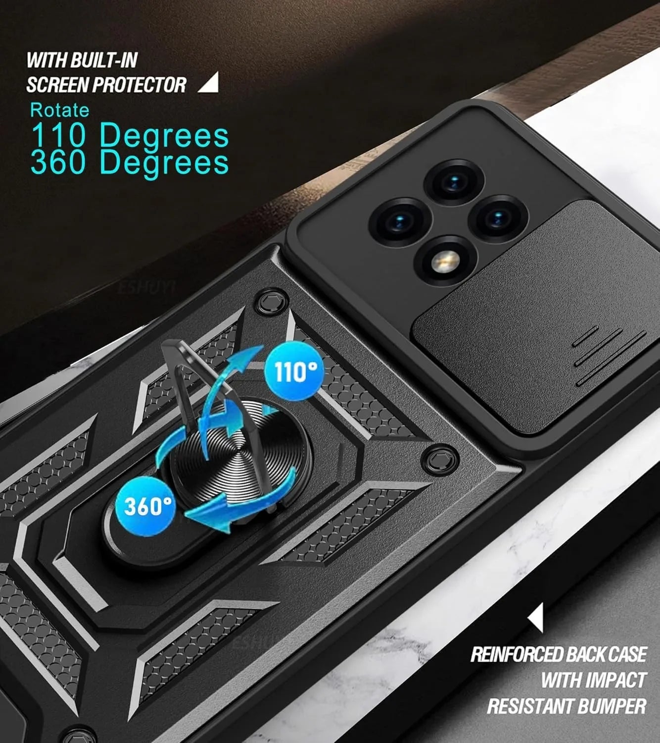 Military Armor Case For T-Mobile Revvl 7 Pro 5G T Phone 2 Pro 5G Cover Lens Protection Ring Stand Holder Coque Fundas