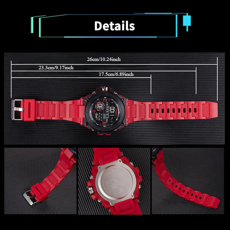 Men Waterproof Sports Watches Multifunction Electronic Watches Anti Drop and Shock-absorbing Wristwatches