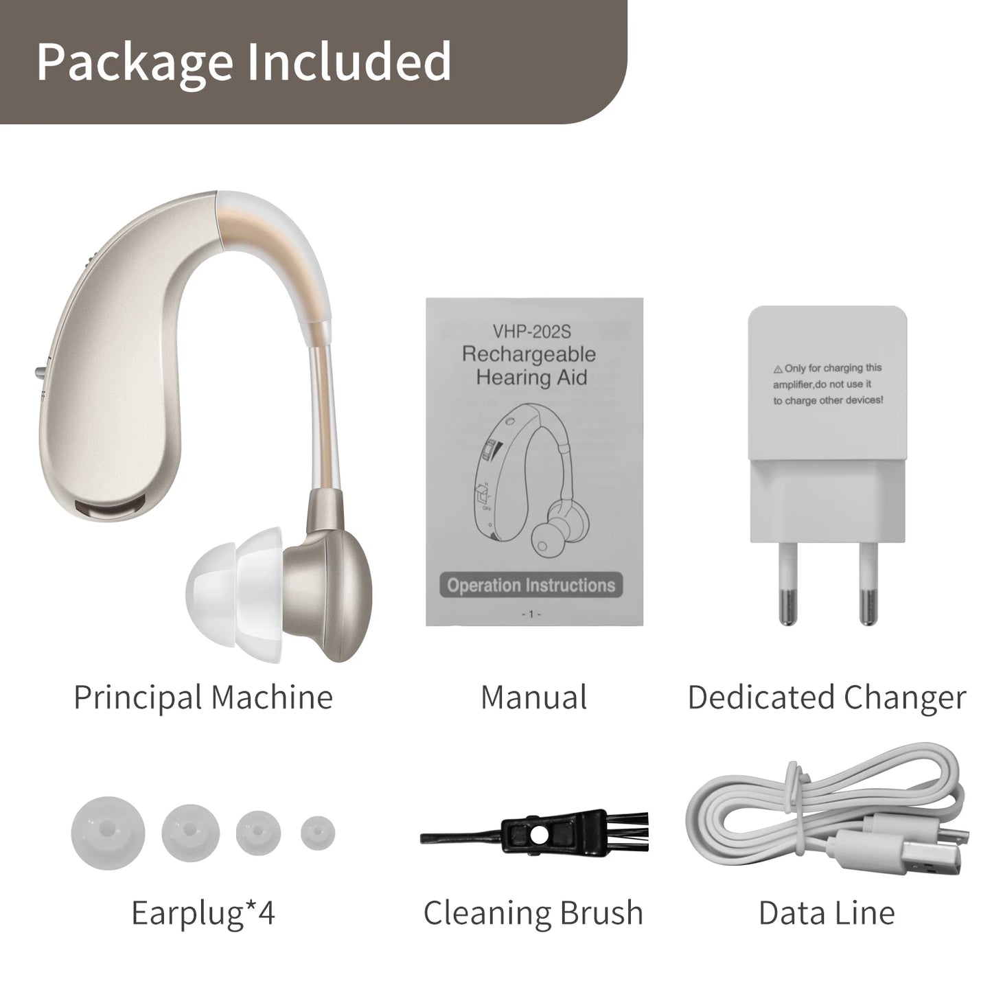 Hearing Aid for Elderly Deafness Rechargeable Invisible Hearing Aids Adjustable Tone Ear Aid Digital Sound Amplifier Audifonos