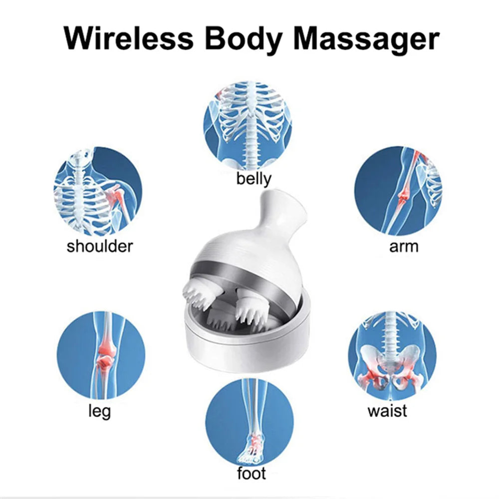 Electric Head Massager 3D Wireless Scalp Massager Waterproof Body Massage Health Care Shoulder Neck Deep Tissue Kneading Massage
