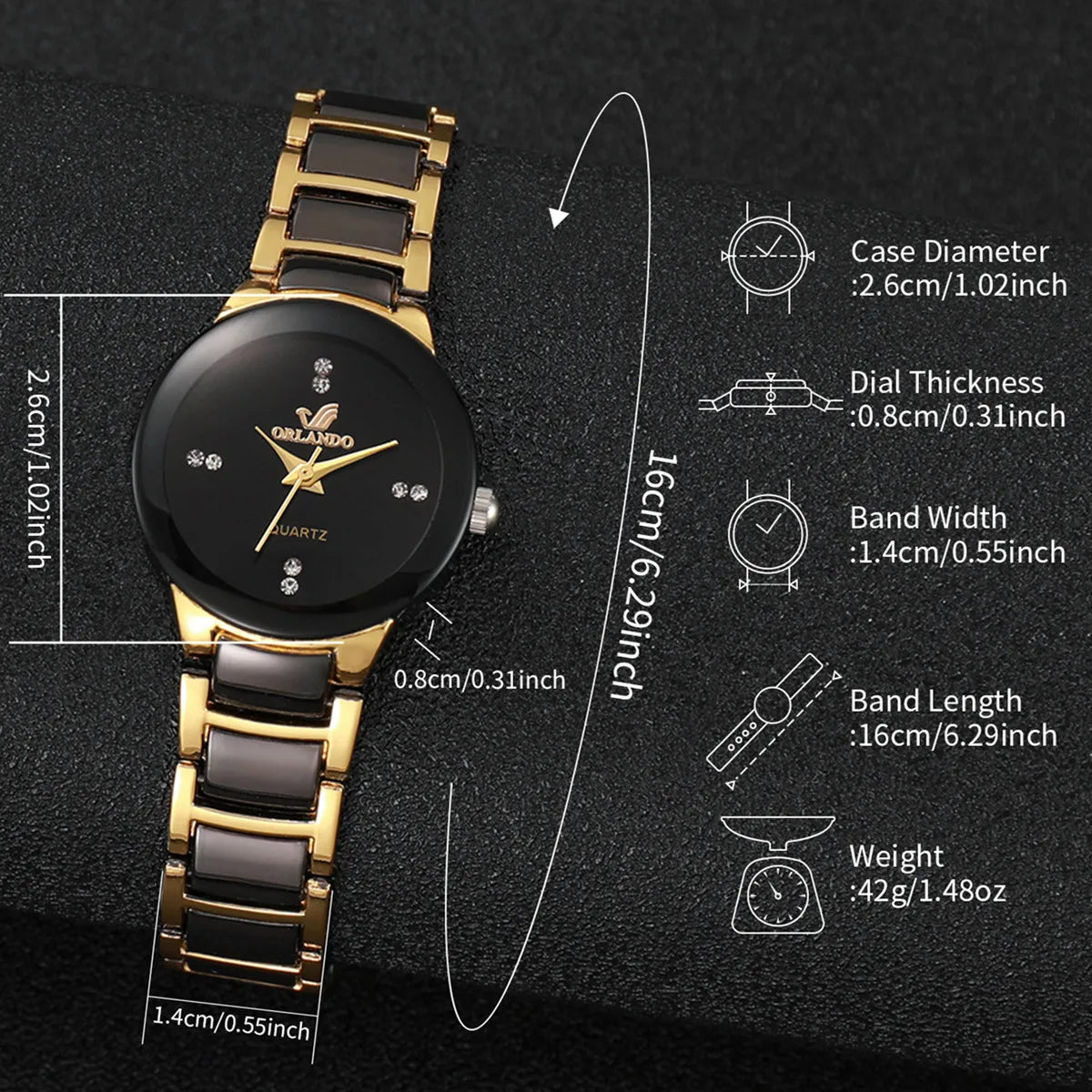 1/2PCS Couple's Watches Fashion Stainless Steel Band Men Women Analog Quartz Watches Set