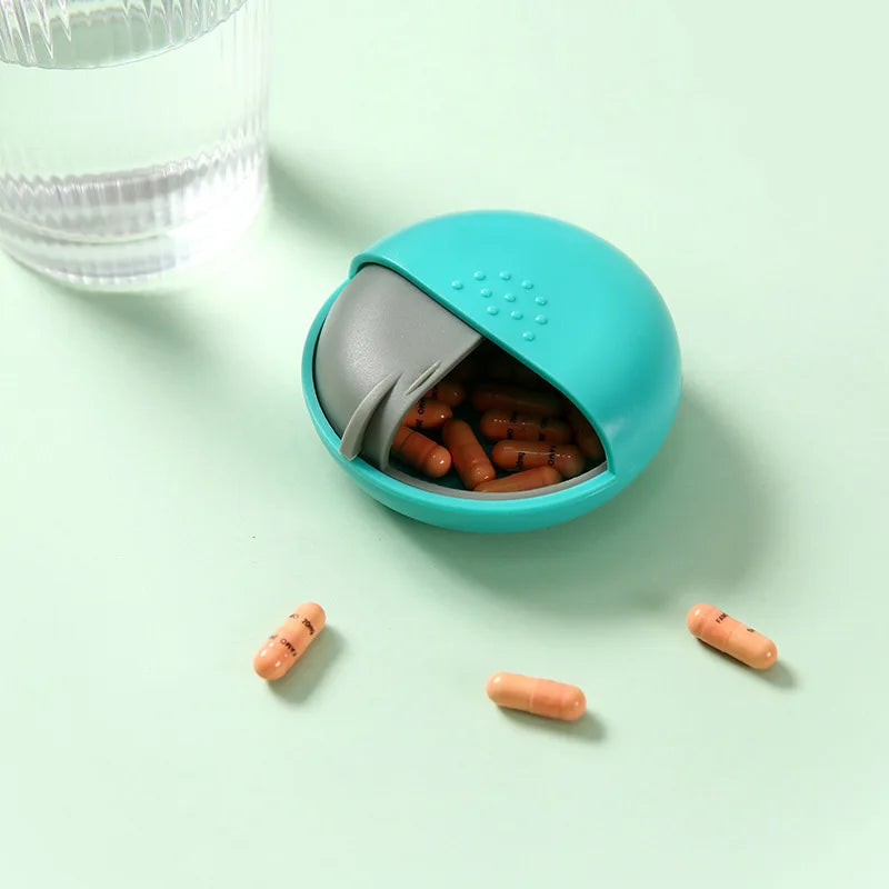 Portable Travel Round Pill Box Mini Spin Pill Organizer Pill Box Spin Pill Organizer Tablet Container Medicine Box