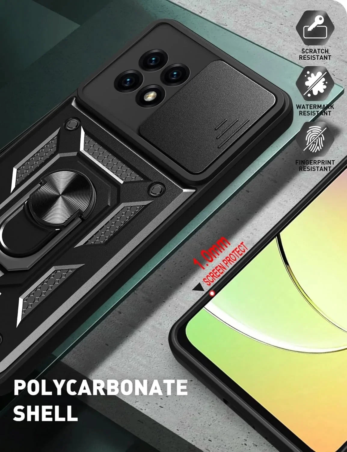 Military Armor Case For T-Mobile Revvl 7 Pro 5G T Phone 2 Pro 5G Cover Lens Protection Ring Stand Holder Coque Fundas
