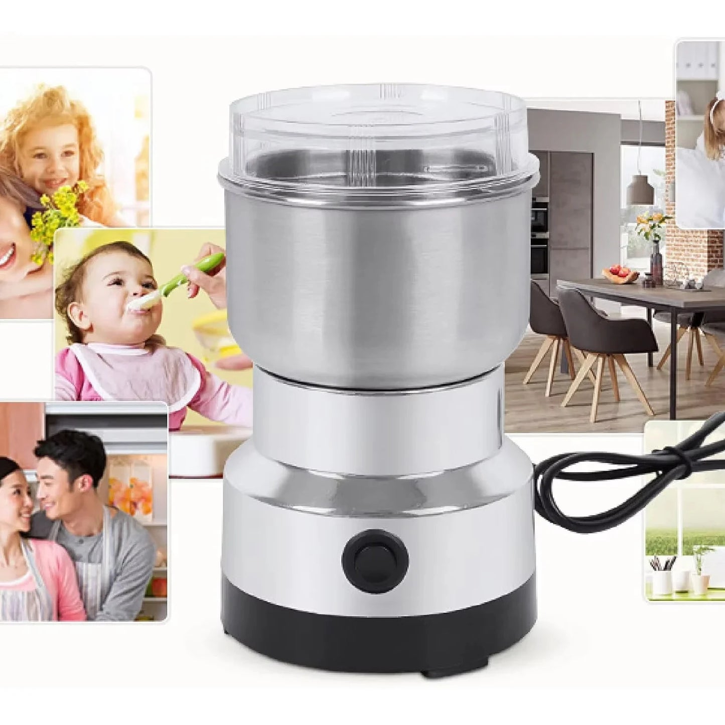 Xiaomi Electric Coffee Grinder 304 Stainless Steel Fast Grinding Multifunction Household Smash Machine EU US Plug Large Capacity