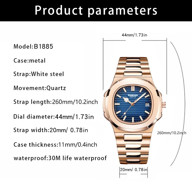 2025 New Top Brand Luxury Fashion Mens Watches Sport Waterproof Simple Ultra-Thin Watches Men Quartz Clock Relogio Masculino+Box