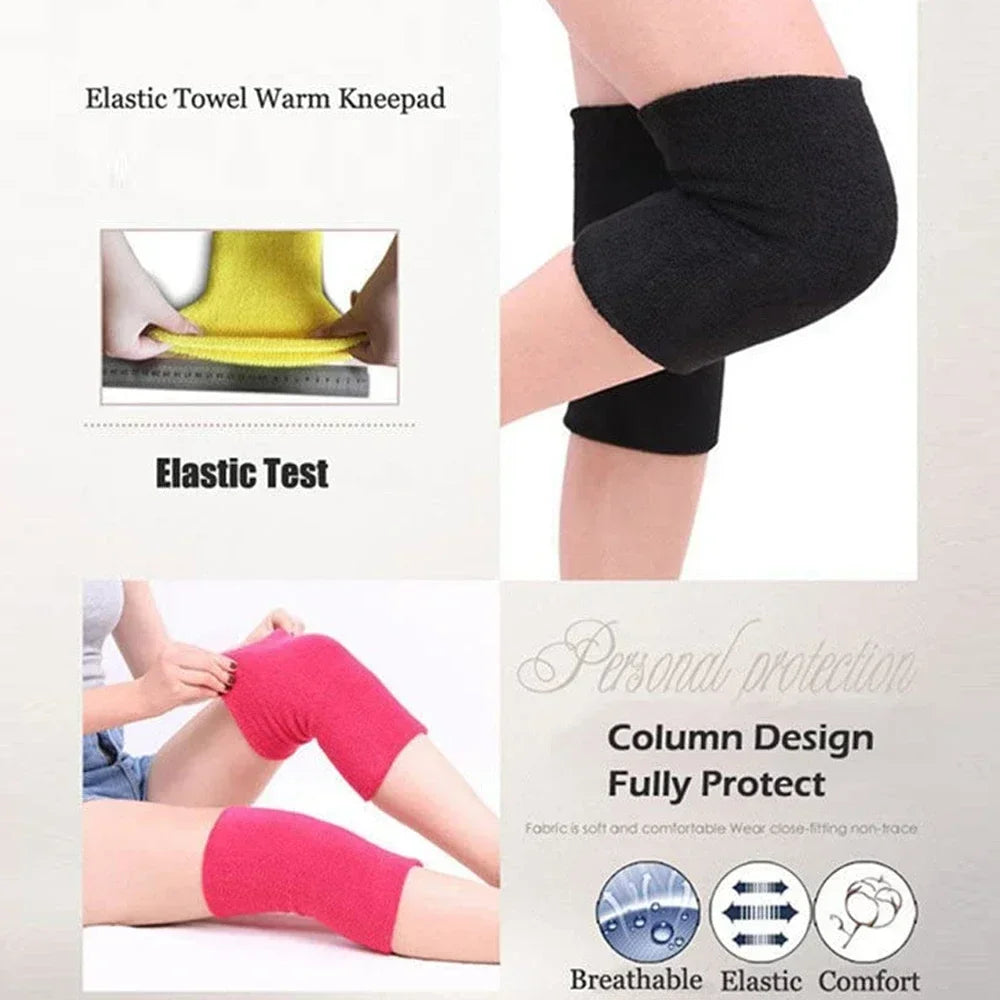 1 Pair Knee Pads Dance Protection Cover Elderly Leggings Support Winter Warm Thermal Knee Sleeves