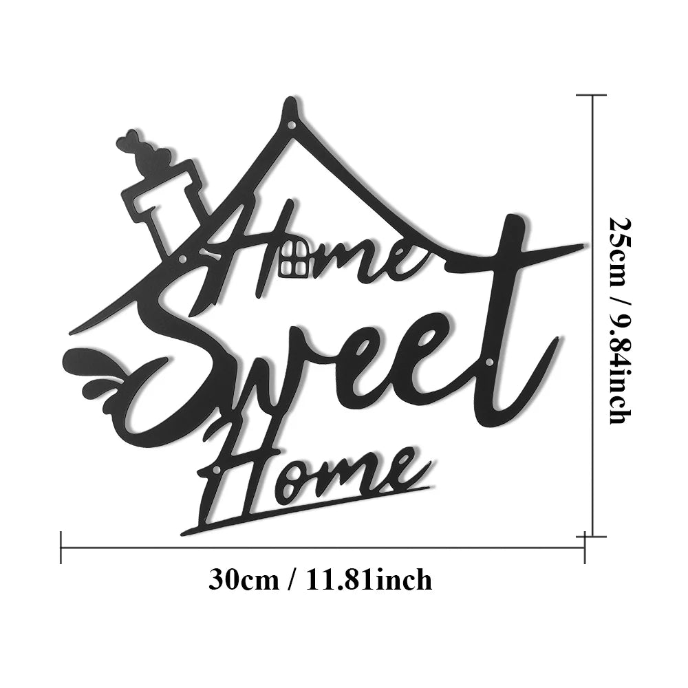 Home Sweet Home Metal Wall Decor Sign Aesthetic Bedroom Room Door Decoration Modern Hangings Plate Decorative Items