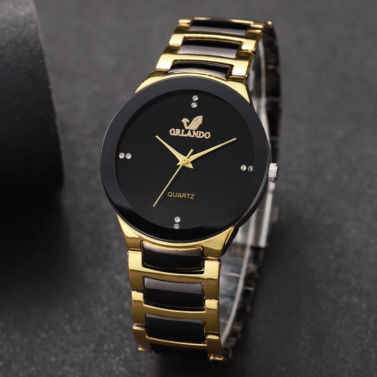 1/2PCS Couple's Watches Fashion Stainless Steel Band Men Women Analog Quartz Watches Set
