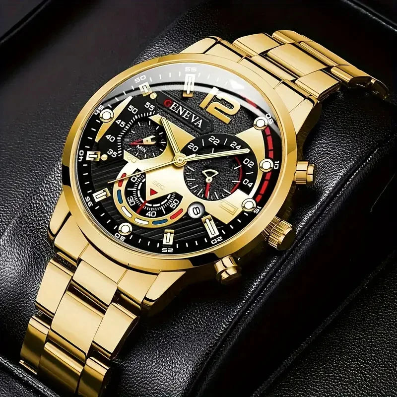 New Hot Watches Fashion Men Stainless Steel Watch Luxury Calendar Quartz Wristwatch Business Watches Man Clock Relogio Masculino