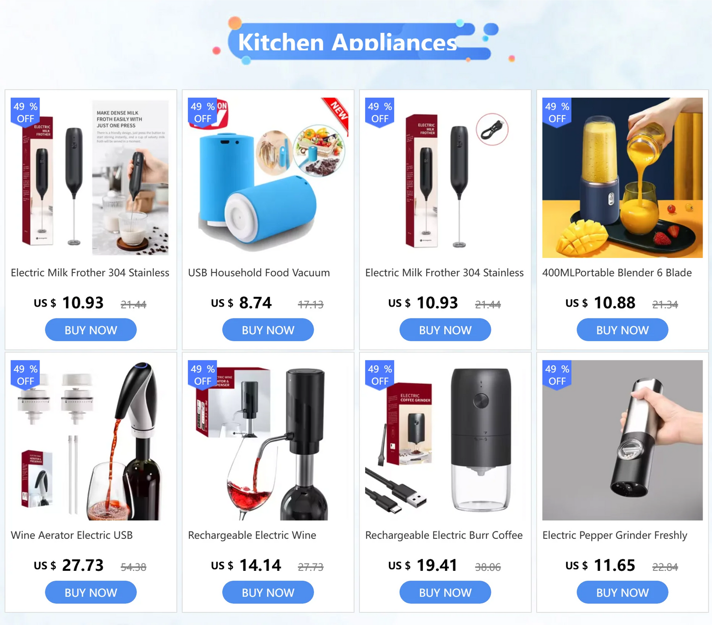 Electric Milk Frother 304 Stainless Steel Mini Foam Maker Rechargeable USB Type-C Cable Drink Mixer Whisk Beater for Coffee